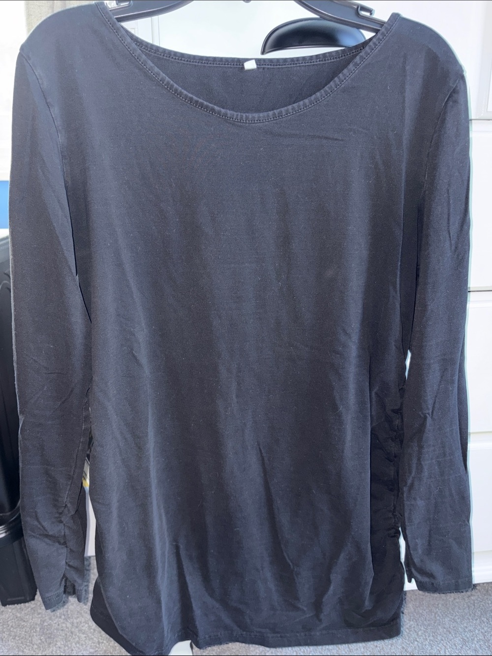 Maternity Black Long-Sleeve Crewneck Shirt
